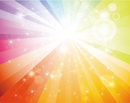Free Rainbow Galaxy Design Vector Background
