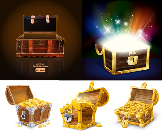 wooden treasure box starlight Retro font pencil gold box 