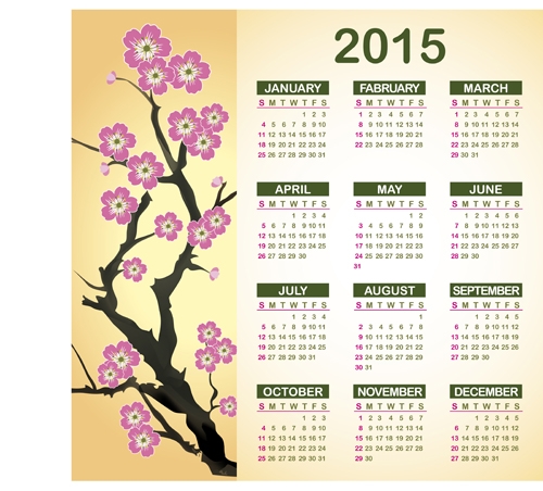 plum flower calendar 2015 