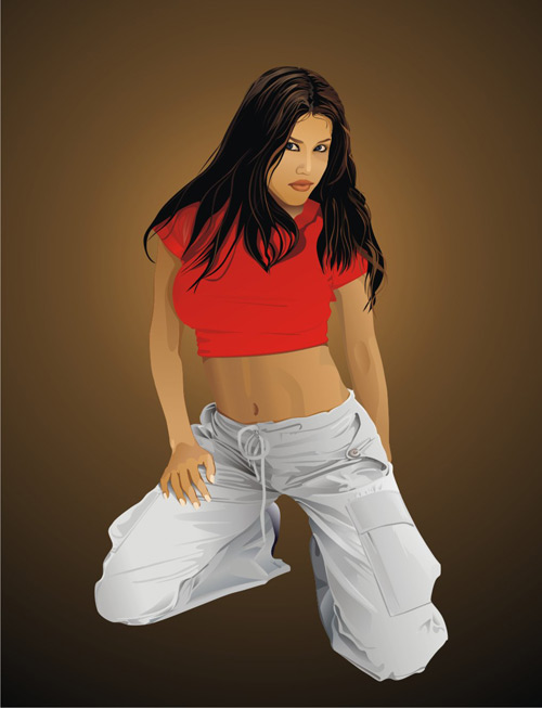 Health beautiful girl Vector