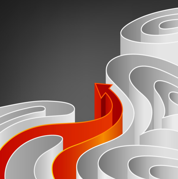 Arrow with maze vector background
