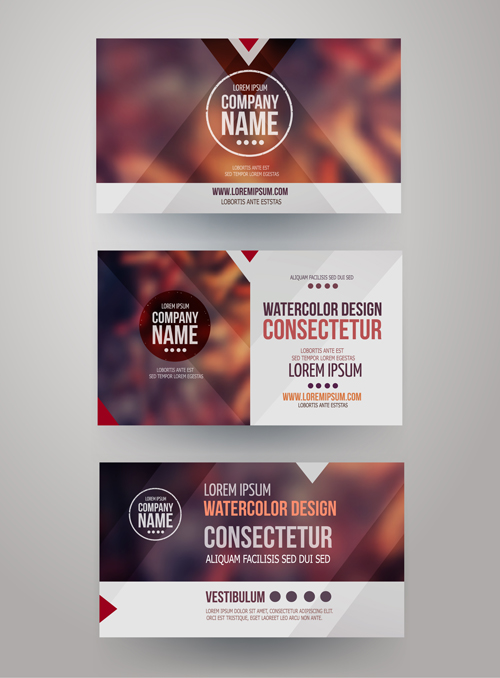 Blurred corporate business cards template vector 01