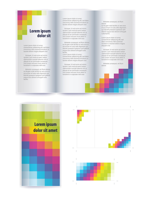 Business brochure cover vector set 01