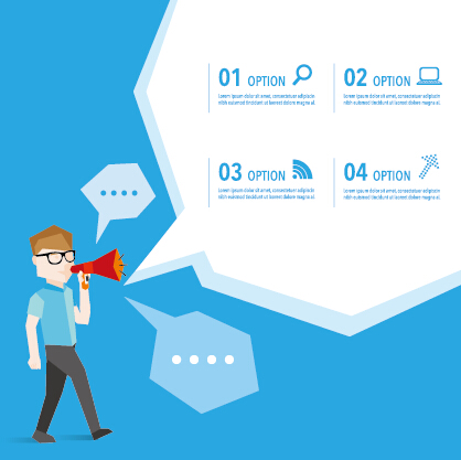 Business people with speech bubbles vector set 01