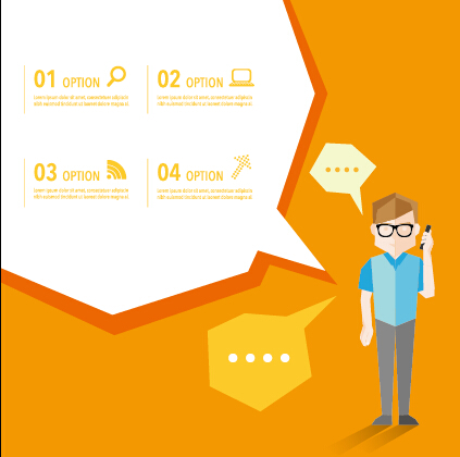 Business people with speech bubbles vector set 02