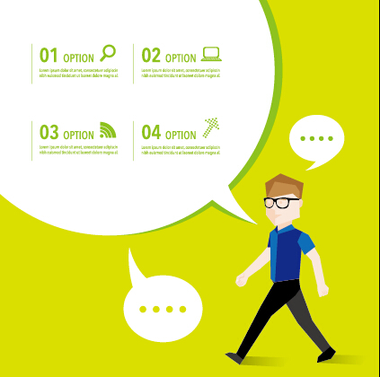 Business people with speech bubbles vector set 03