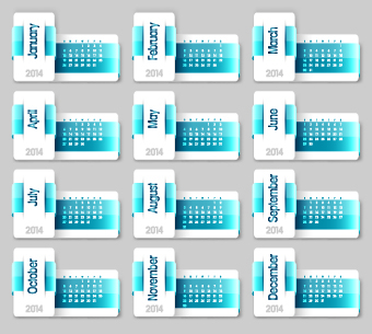 Calendar 2014 vector huge collection 75