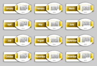 Calendar 2014 vector huge collection 76
