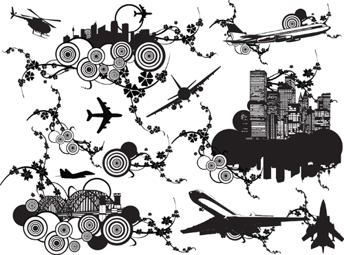City design elements Silhouettes vector