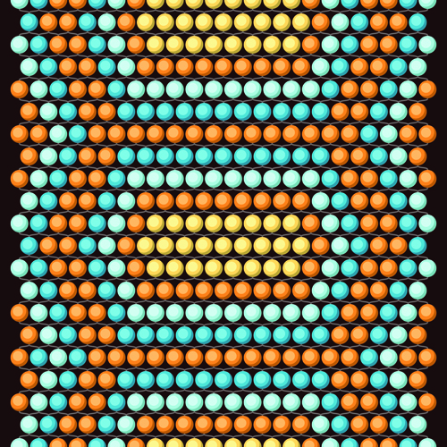 Colored round beads vector pattern set 03
