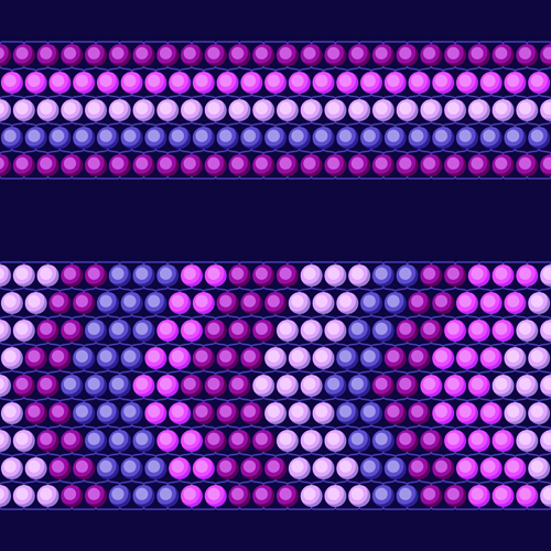 Colored round beads vector pattern set 04
