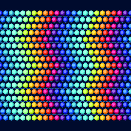 Colored round beads vector pattern set 05