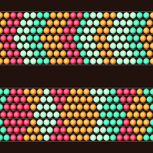 Colored round beads vector pattern set 06