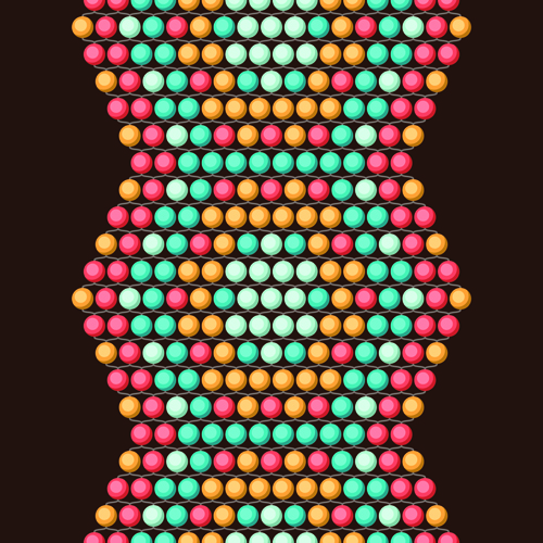 Colored round beads vector pattern set 07