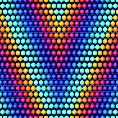 Colored round beads vector pattern set 08