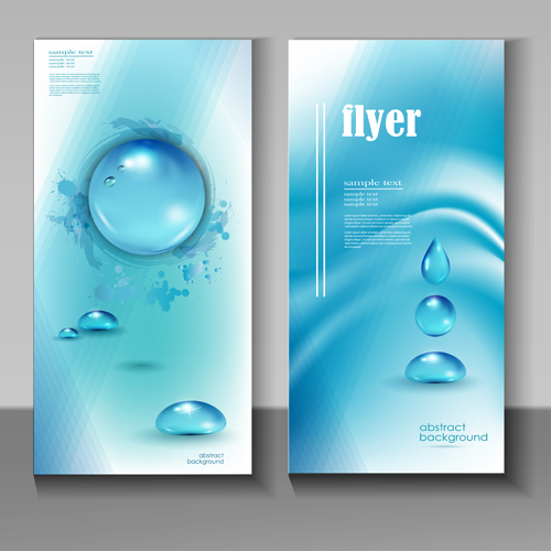 Creative water flyer cover vector material 04