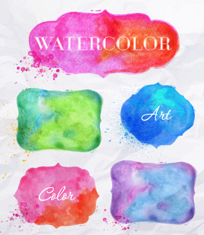 watercolor labels vector material 02 Creative watercolor labels vector material 02