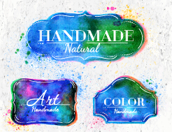 watercolor vector material material labels label creative 