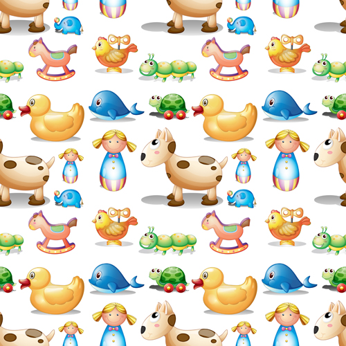 Cute animal pattern cartoon vector 02