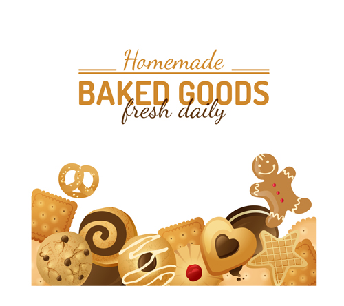 Delicious cookies creative background 01
