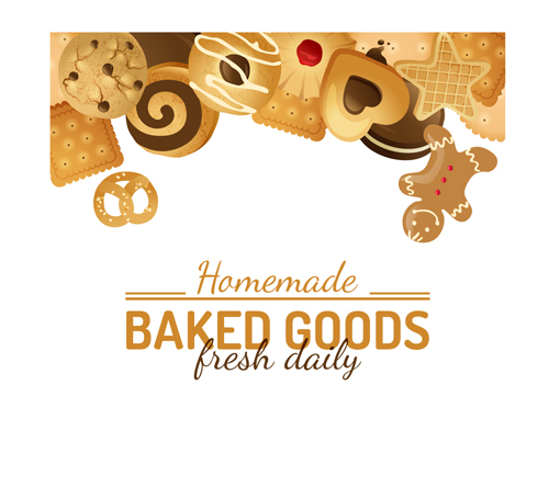 Delicious cookies creative background 02