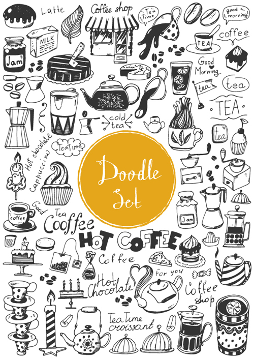 Doodle material vector set 02