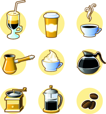 Drinks food vector set 01