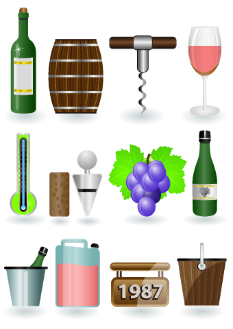 Drinks food vector set 02