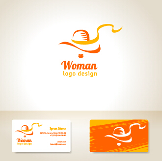 woman logo elegant cards card 