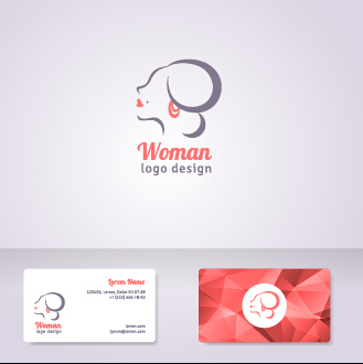 woman logo elegant cards 