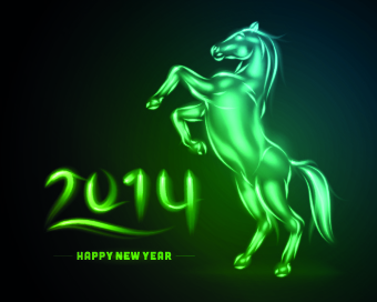 Fire horse 2014 design vector 01