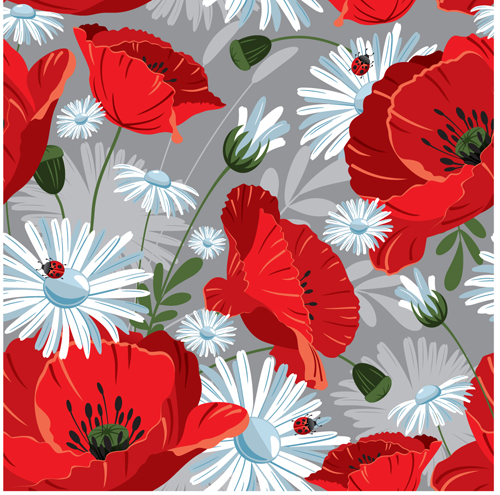 Beautiful Flower Pattern Mix vector 01