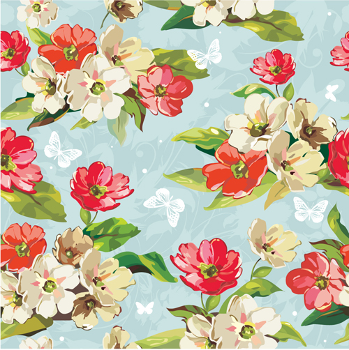 Beautiful Flower Pattern Mix vector 03