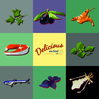 Different Food Objects Vector 04