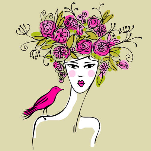 Stylish Girls vector material set 02