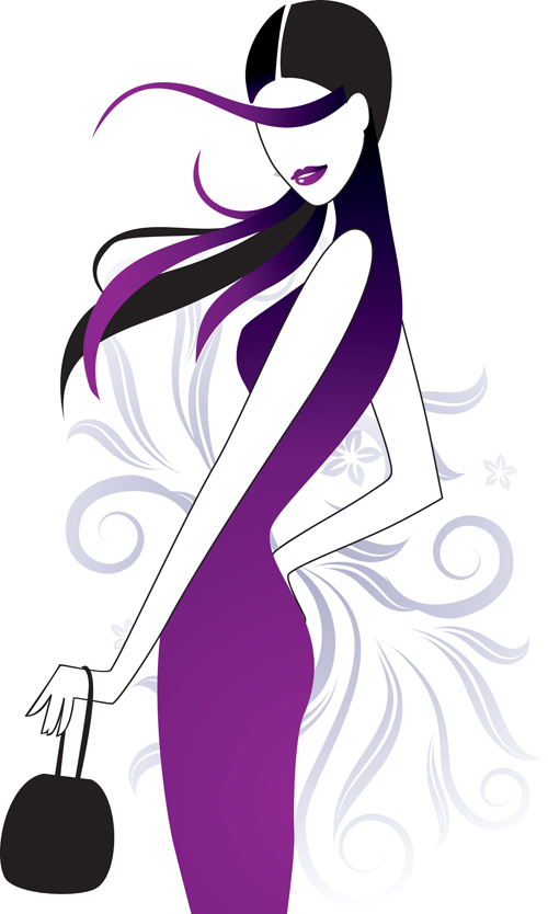 Stylish Girls vector material set 03