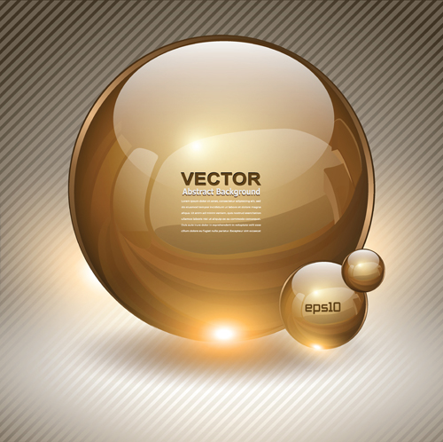 Shiny 3D Glass Sphere vector background 01