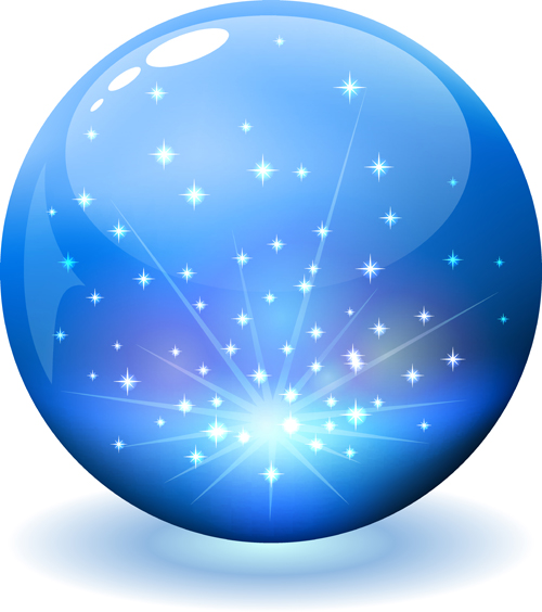 Shiny 3D Glass Sphere vector background 05