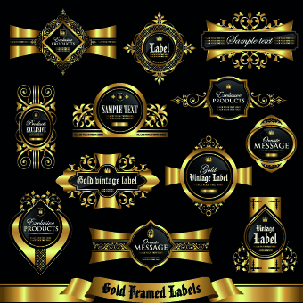 vector graphics vector graphic luxury labels label gold 