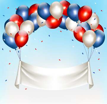 Happy birthday colorful balloons art background vector 06