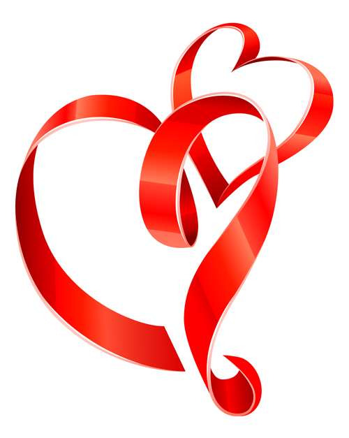 ribbon red heart creative 