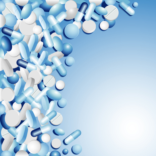 tablets medical capsules background vector background 