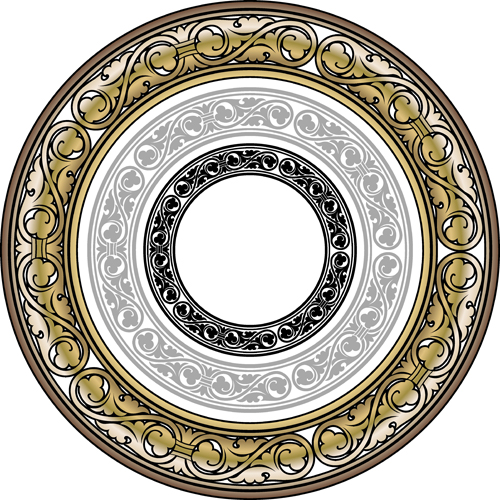 Elements of Vintage frames vector set 07