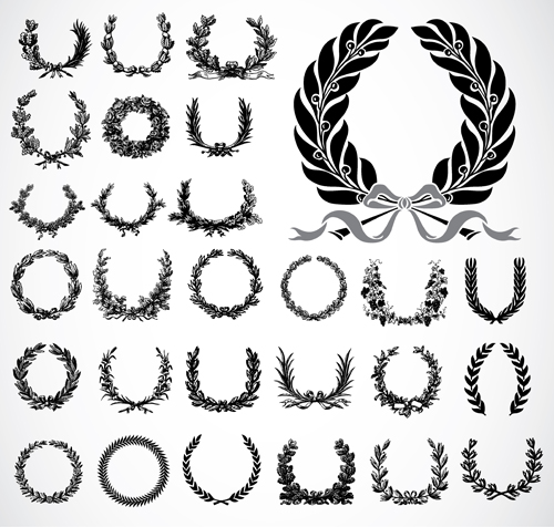 Elements of Vintage frames vector set 09