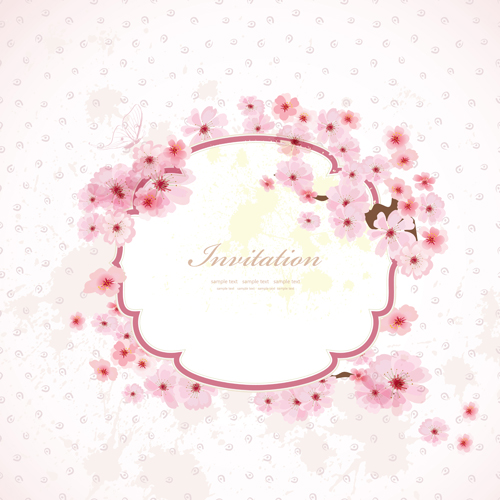 wedding pink invitation cards invitation flower cards 