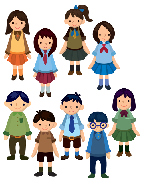 Cartoons School elements vector set 05
