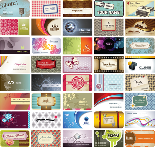 Set of Stylish Cards Vector