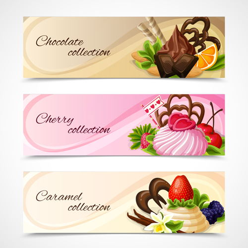sweets shiny chocolate banners 