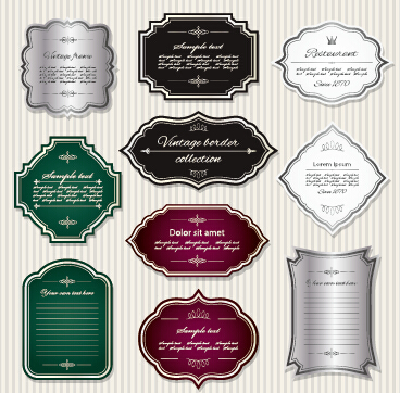 Shiny retro frame labels design vector