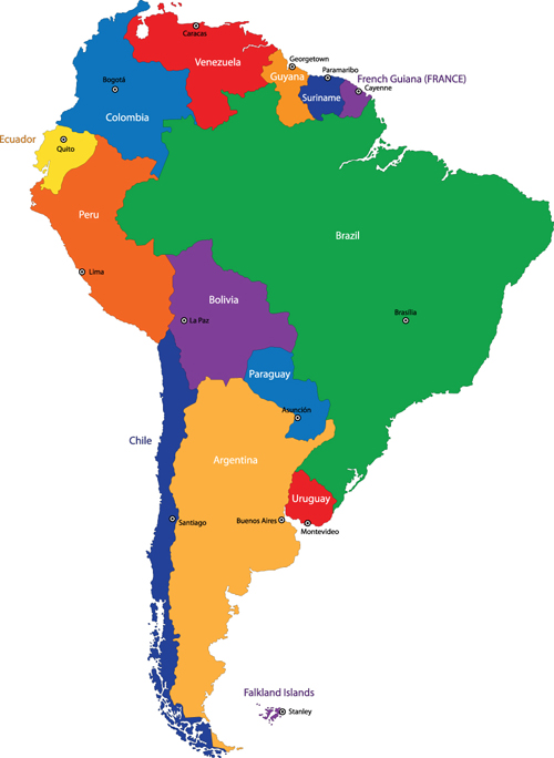 Vivid South America map design vector material 05